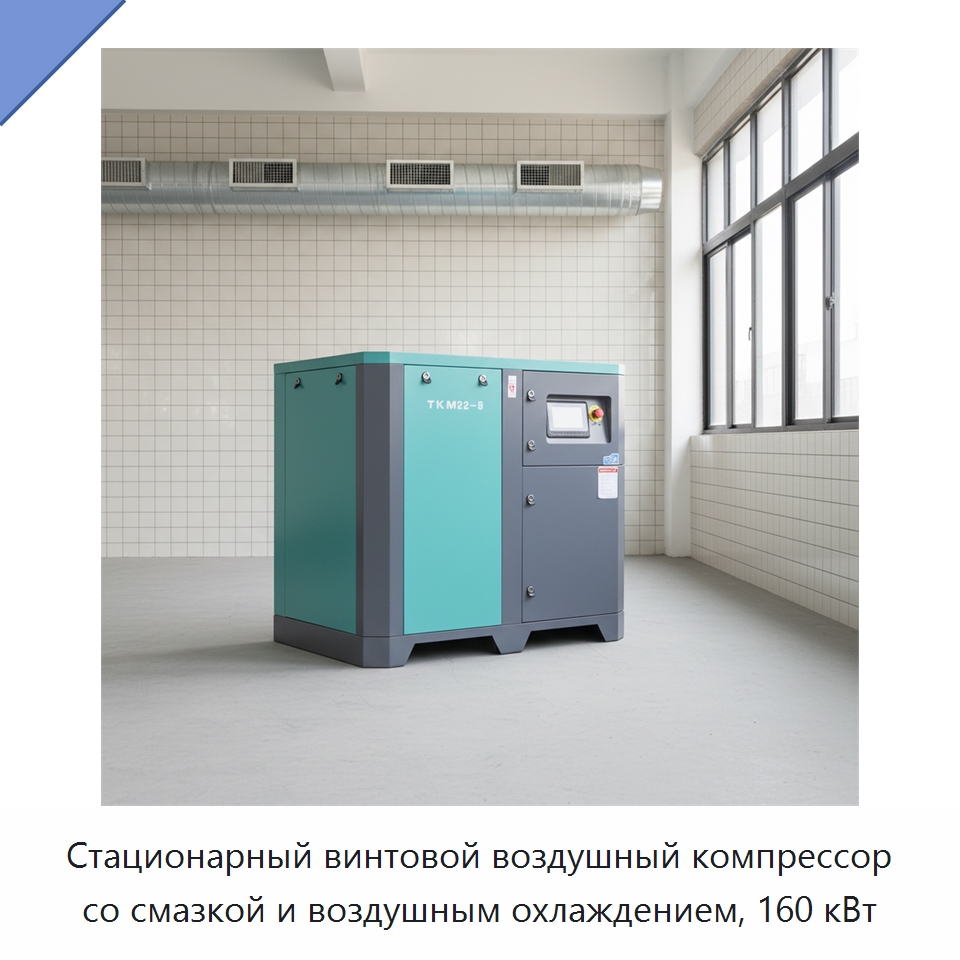 Стационарный винтовой воздушный компрессор со смазкой и воздушным охлаждением, 160 кВт — Промышленные компрессоры