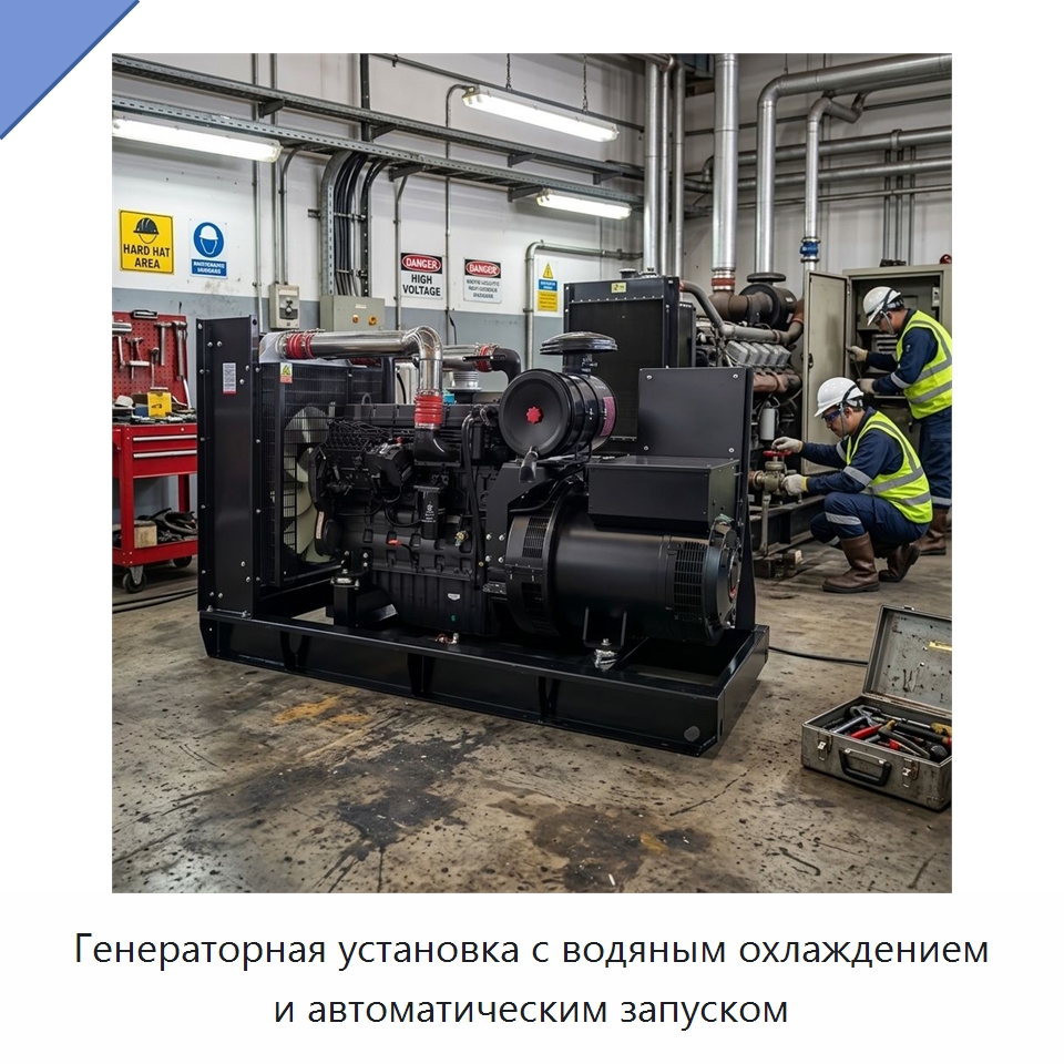 Генераторная установка с водяным охлаждением и автоматическим запуском — Дизельные генераторы