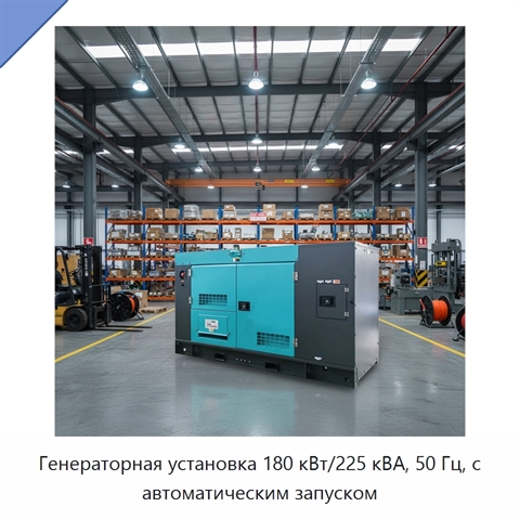 Генераторная установка 180 кВт/225 кВА, 50 Гц, с автоматическим запуском