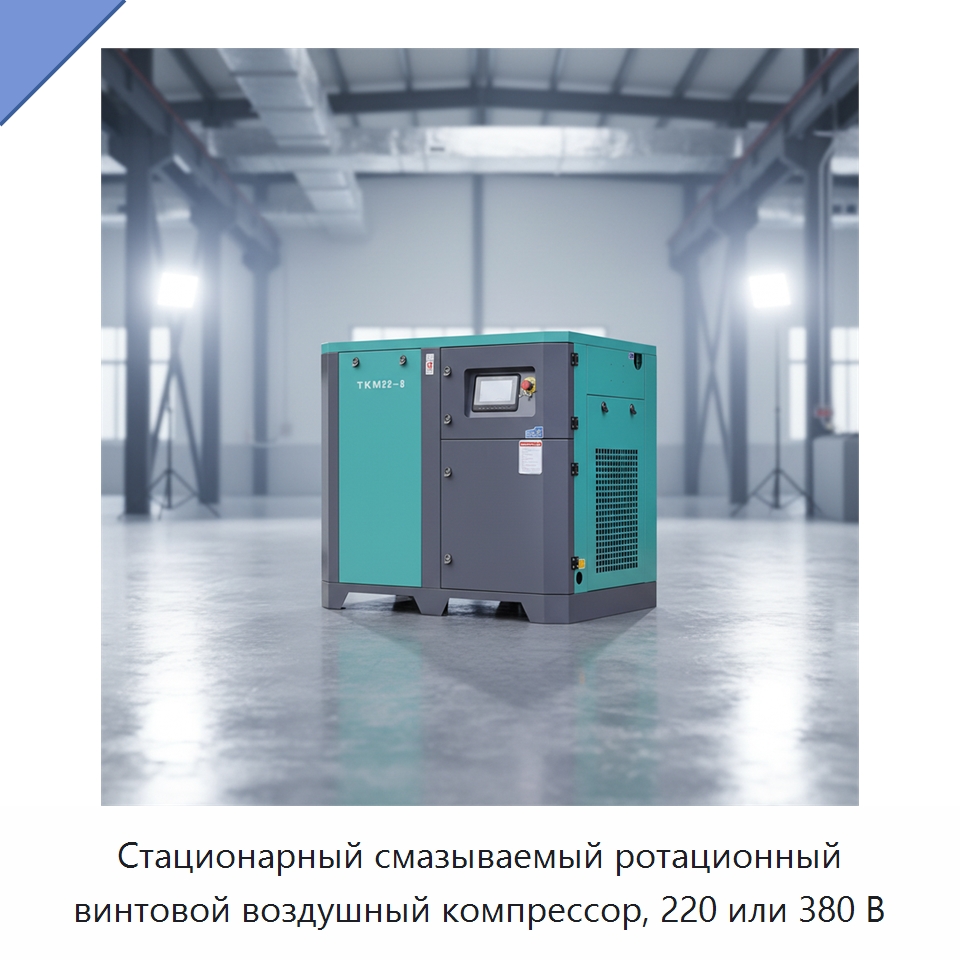 Стационарный смазываемый ротационный винтовой воздушный компрессор, 220 или 380 В — Промышленные компрессоры