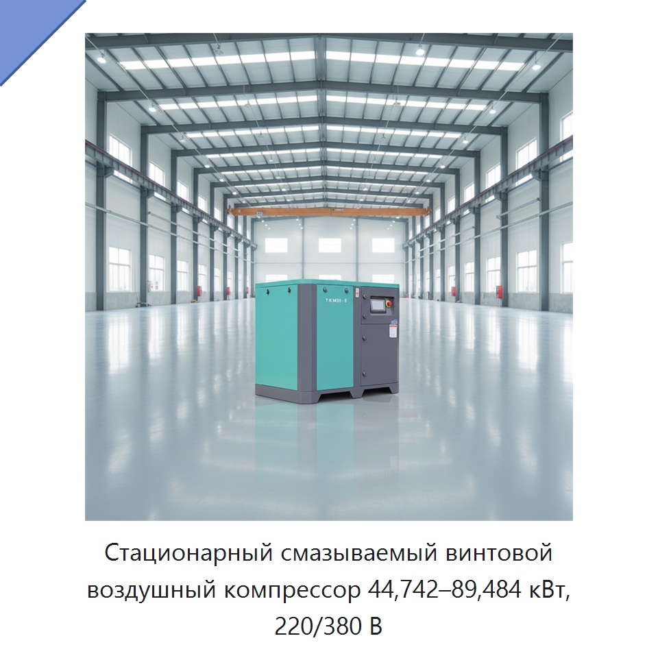 Стационарный смазываемый винтовой воздушный компрессор 44,742–89,484 кВт, 220/380 В — Промышленные компрессоры