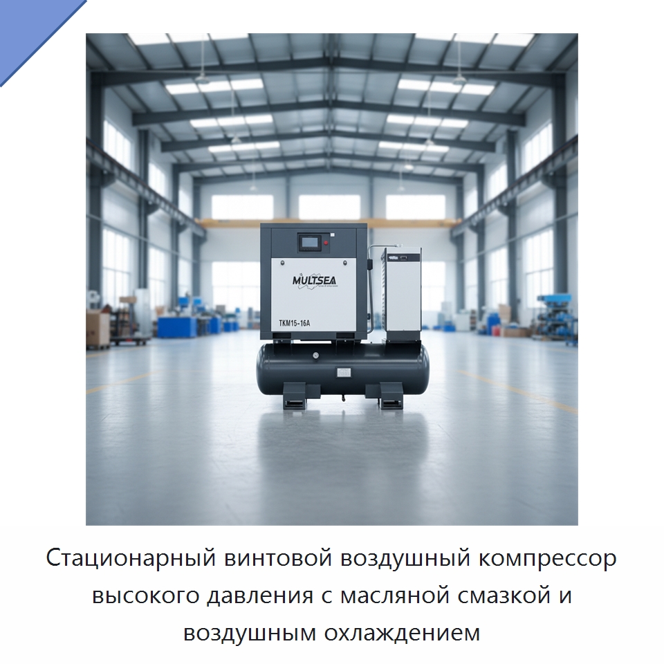 Стационарный винтовой воздушный компрессор высокого давления с масляной смазкой и воздушным охлаждением — Промышленные компрессоры