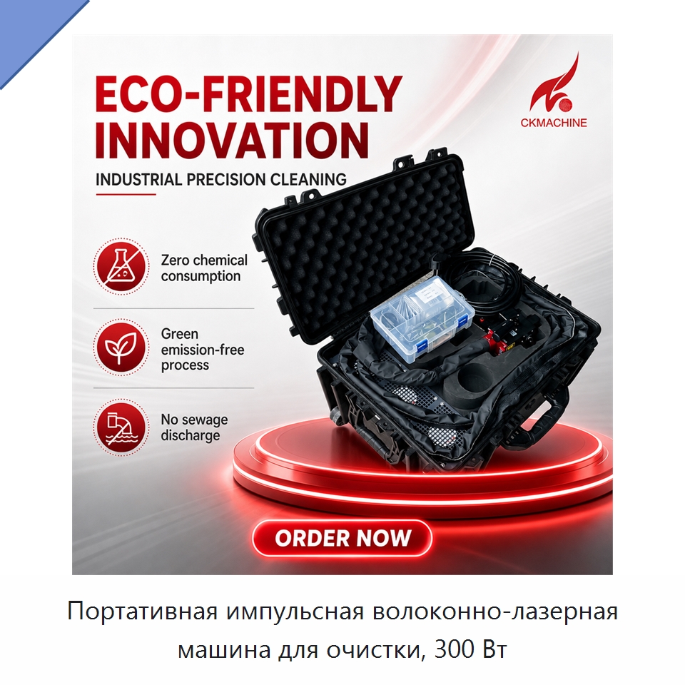 Портативная импульсная волоконно-лазерная машина для очистки, 300 Вт — Установки лазерной очистки