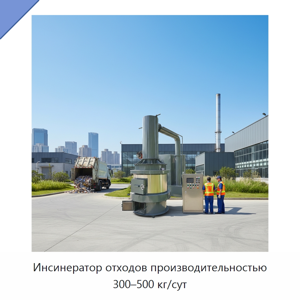 Инсинератор отходов производительностью 300–500 кг/сут — Оборудование для переработки отходов