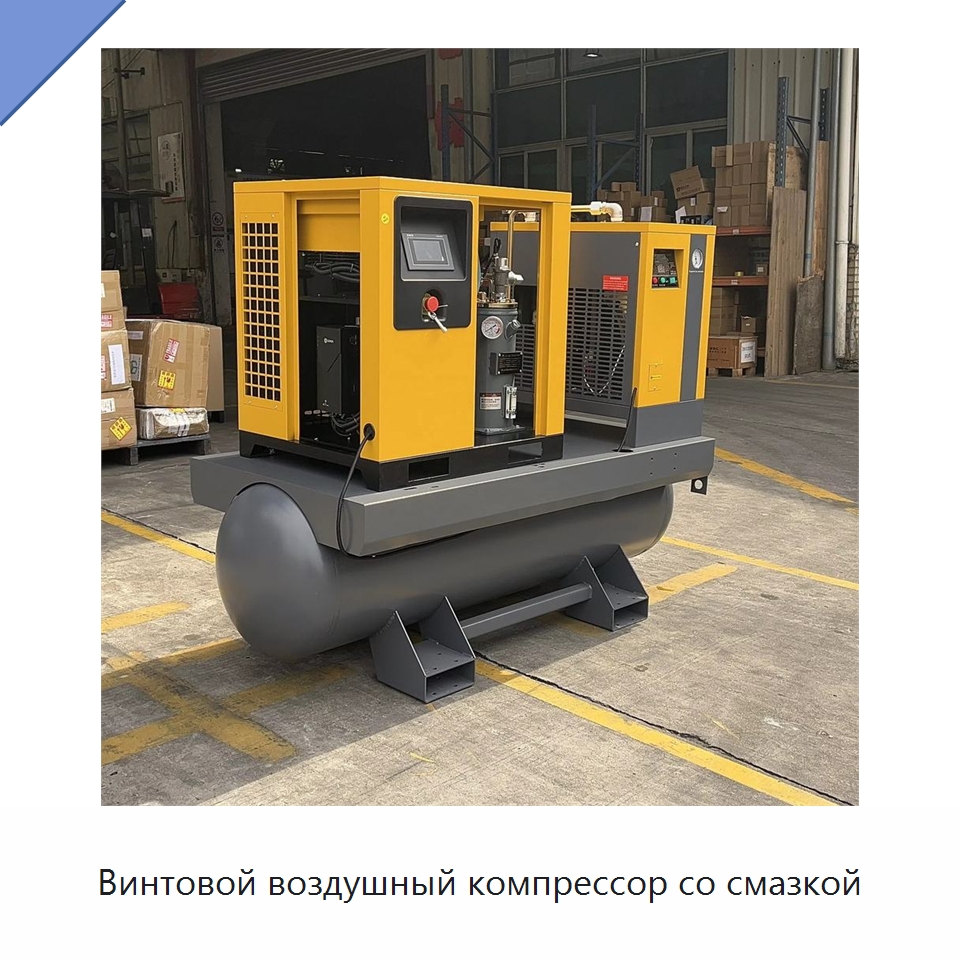 Винтовой воздушный компрессор со смазкой — Промышленные компрессоры