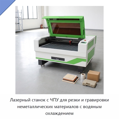Лазерный станок с ЧПУ для резки и гравировки неметаллических материалов с водяным охлаждением