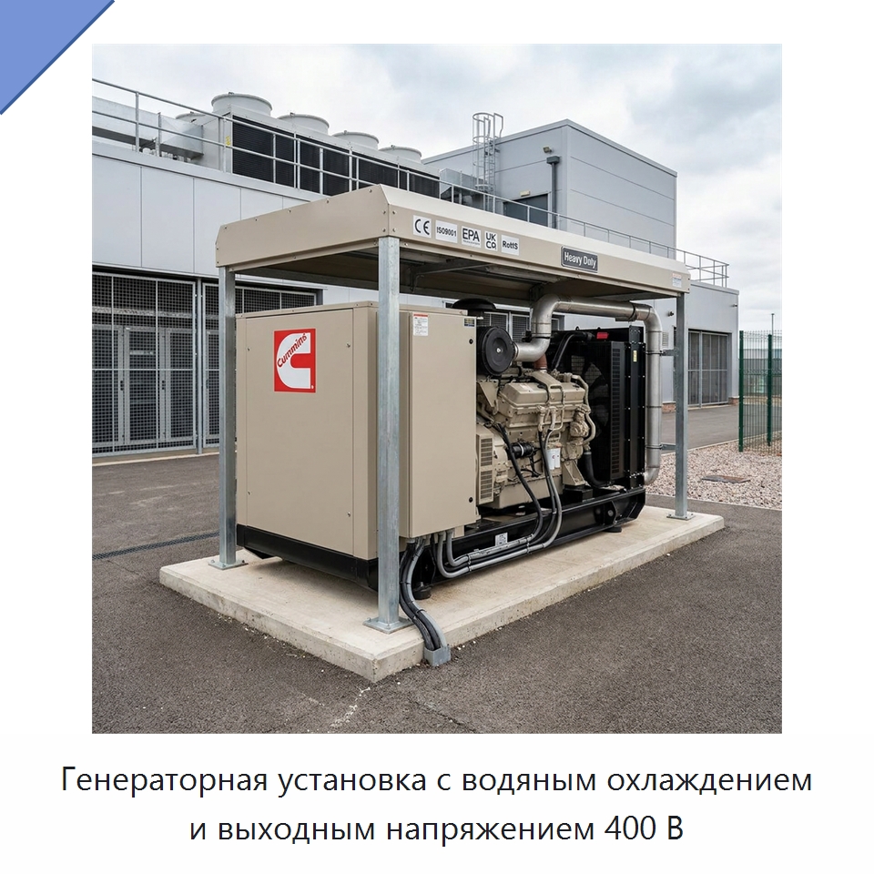 Генераторная установка с водяным охлаждением и выходным напряжением 400 В — Дизельные генераторы
