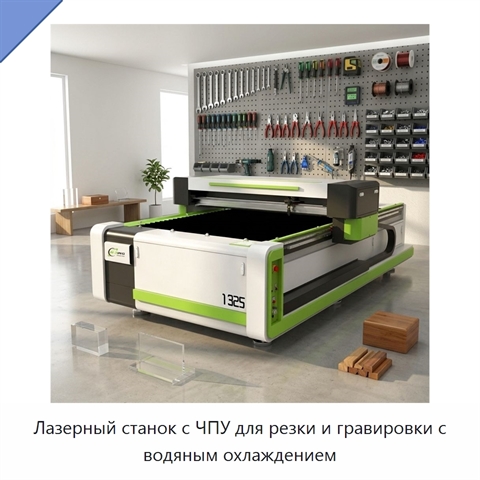 Лазерный станок с ЧПУ для резки и гравировки с водяным охлаждением