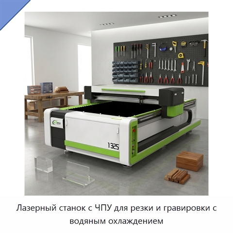 Лазерный станок с ЧПУ для резки и гравировки с водяным охлаждением