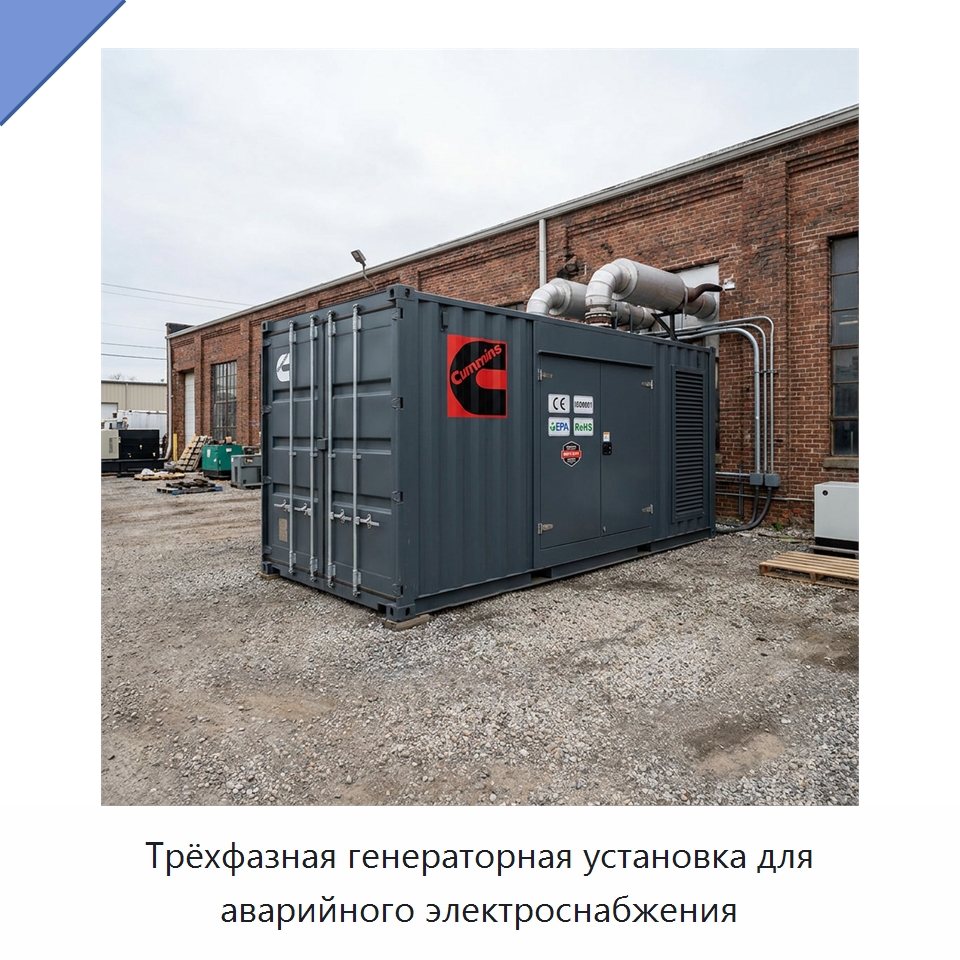 Трёхфазная генераторная установка для аварийного электроснабжения — Дизельные генераторы
