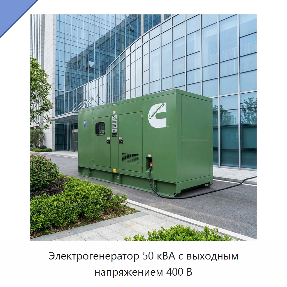 Электрогенератор 50 кВА с выходным напряжением 400 В — Генерация электроэнергии