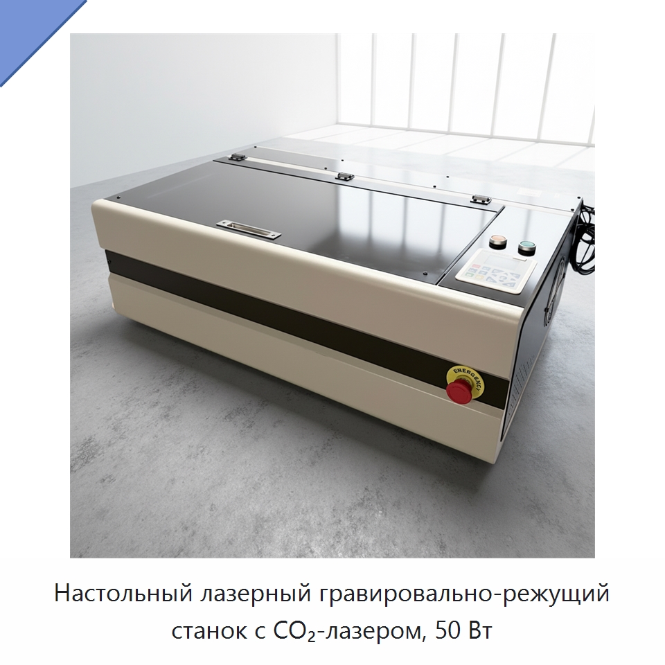 Настольный лазерный гравировально-режущий станок с CO₂-лазером, 50 Вт — Станки лазерной резки