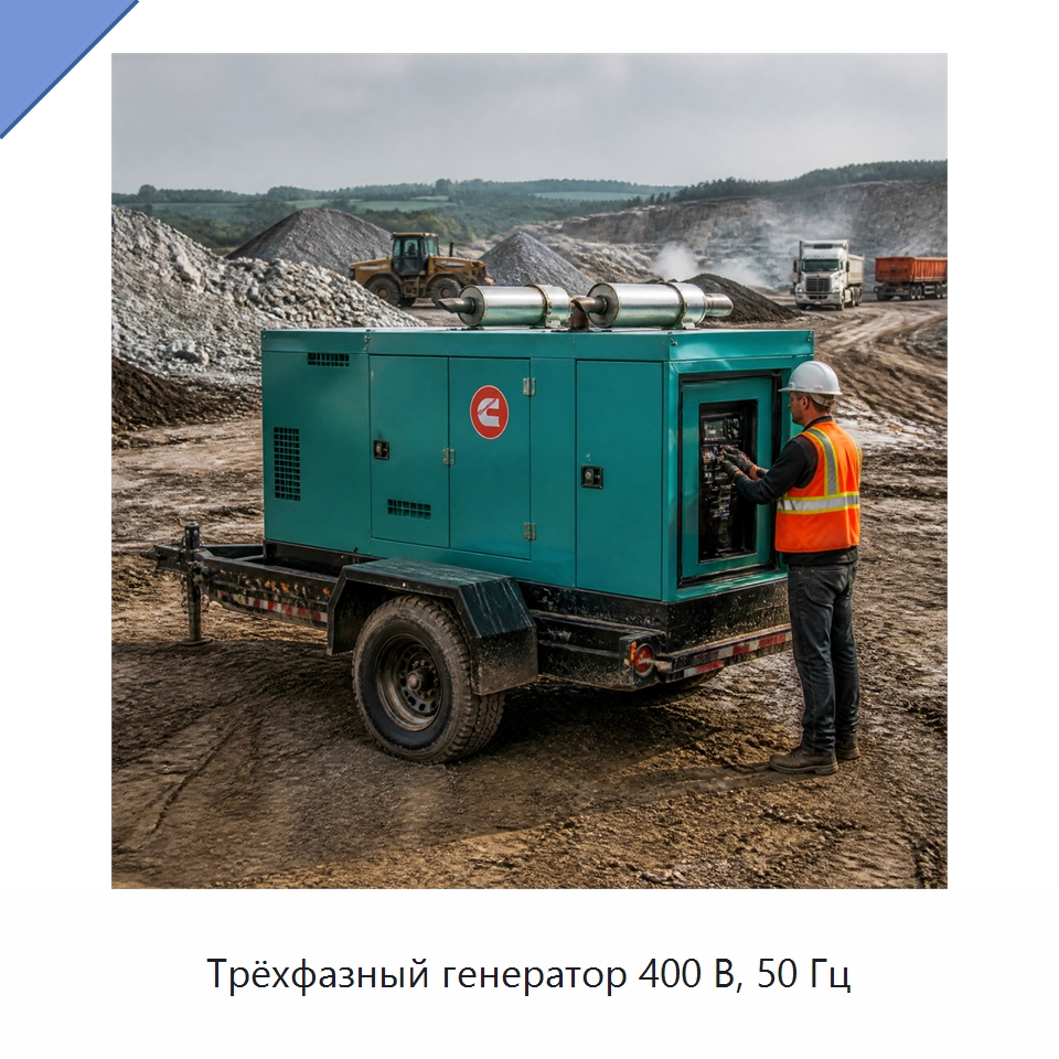 Трёхфазный генератор 400 В, 50 Гц — Генерация электроэнергии