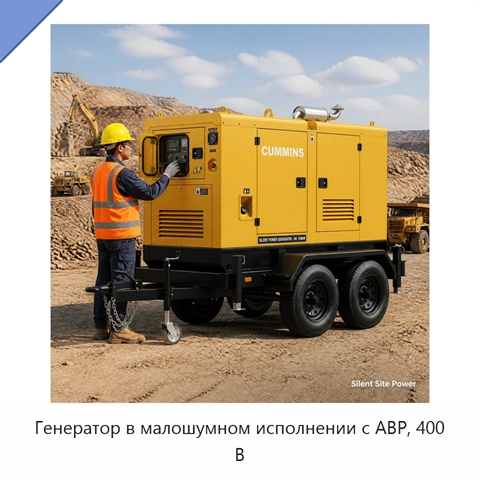 Генератор в малошумном исполнении с АВР, 400 В