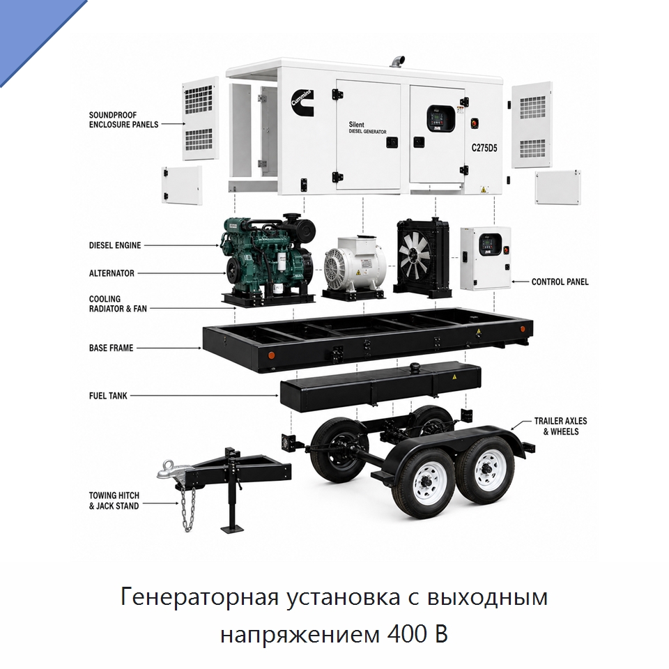 Генераторная установка с выходным напряжением 400 В — Генерация электроэнергии