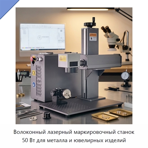 Волоконный лазерный маркировочный станок 50 Вт для металла и ювелирных изделий