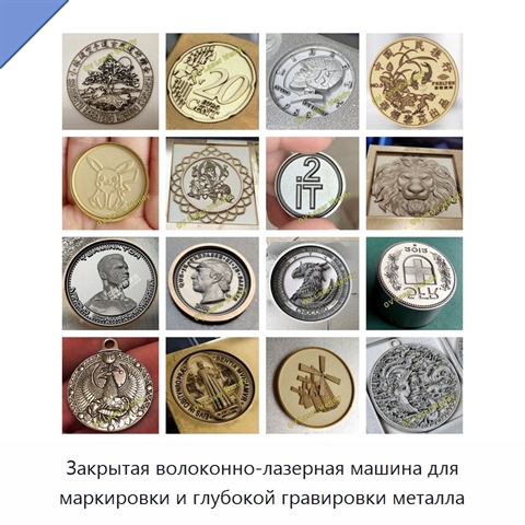 Закрытая волоконно-лазерная машина для маркировки и глубокой гравировки металла