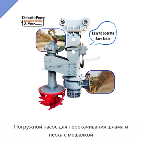 Погружной насос для перекачивания шлама и песка с мешалкой
