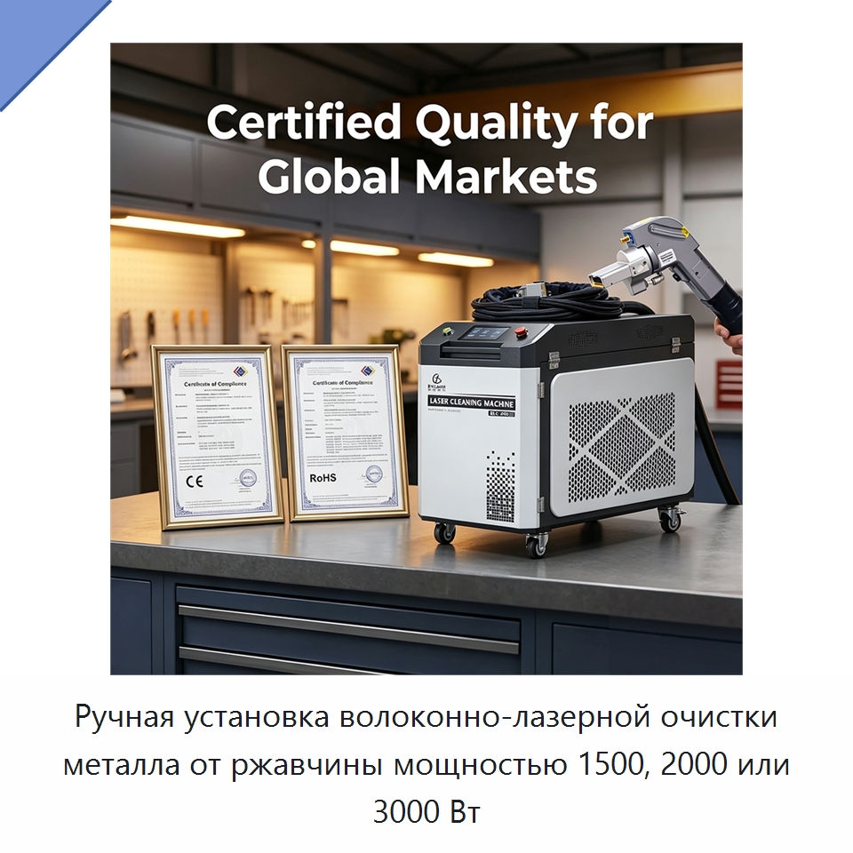 Ручная установка волоконно-лазерной очистки металла от ржавчины мощностью 1500, 2000 или 3000 Вт — Установки лазерной очистки