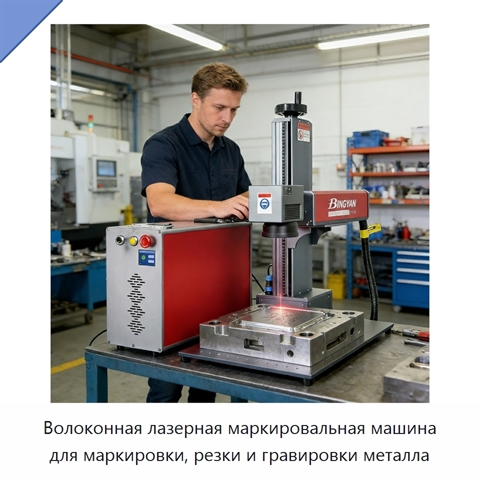 Волоконная лазерная маркировальная машина для маркировки, резки и гравировки металла