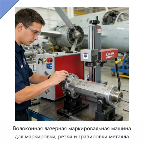 Волоконная лазерная маркировальная машина для маркировки, резки и гравировки металла