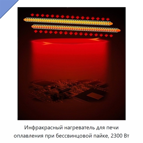 Инфракрасный нагреватель для печи оплавления при бессвинцовой пайке, 2300 Вт