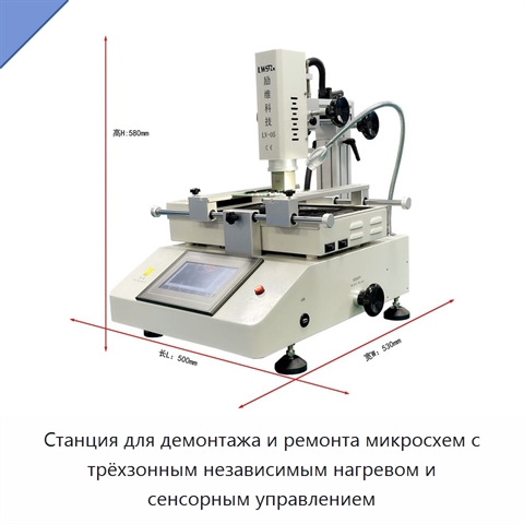 Станция для демонтажа и ремонта микросхем с трёхзонным независимым нагревом и сенсорным управлением