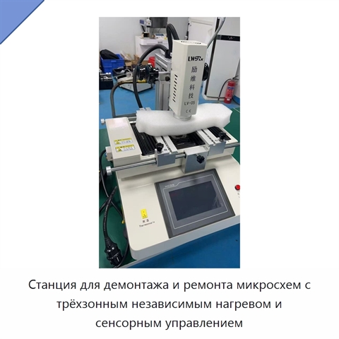 Станция для демонтажа и ремонта микросхем с трёхзонным независимым нагревом и сенсорным управлением