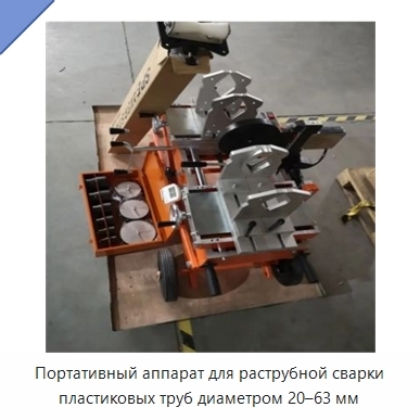 Портативный аппарат для раструбной сварки пластиковых труб диаметром 20–63 мм