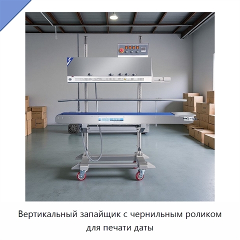 Вертикальный запайщик с чернильным роликом для печати даты
