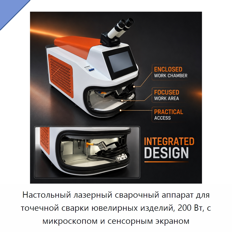 Настольный лазерный сварочный аппарат для точечной сварки ювелирных изделий, 200 Вт, с микроскопом и сенсорным экраном
