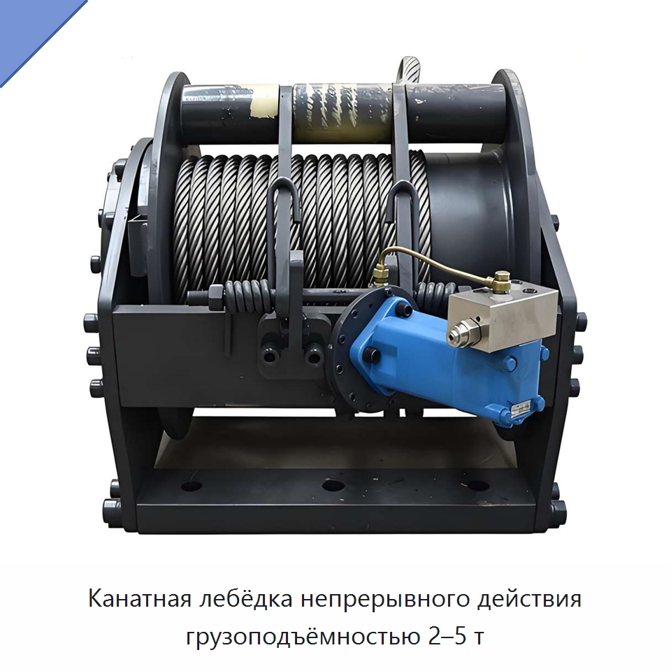 Канатная лебёдка непрерывного действия грузоподъёмностью 2–5 т — Электролебедки
