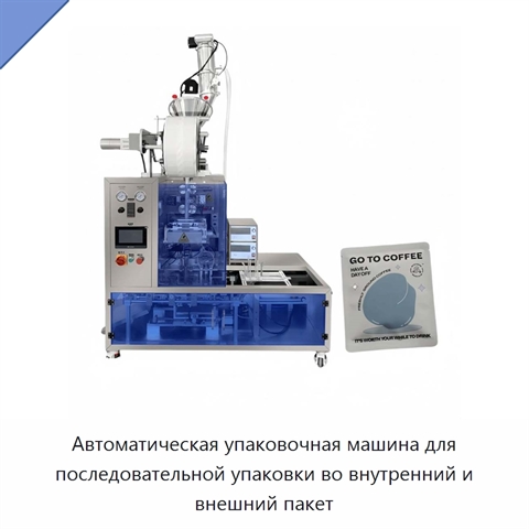 Автоматическая упаковочная машина для последовательной упаковки во внутренний и внешний пакет