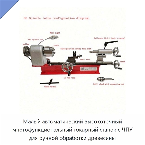 Малый автоматический высокоточный многофункциональный токарный станок с ЧПУ для ручной обработки древесины