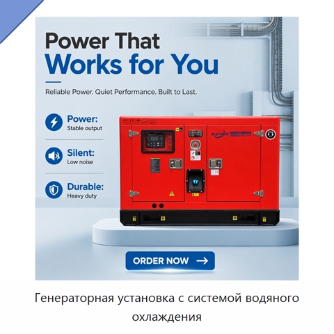 Генераторная установка с системой водяного охлаждения