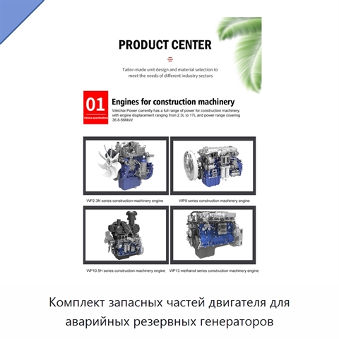 Комплект запасных частей двигателя для аварийных резервных генераторов