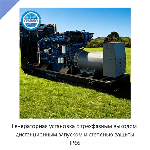 Генераторная установка с трёхфазным выходом, дистанционным запуском и степенью защиты IP66