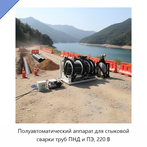 Полуавтоматический аппарат для стыковой сварки труб ПНД и ПЭ, 220 В