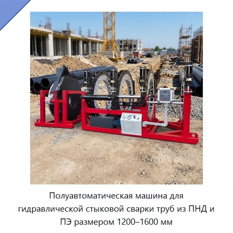 Полуавтоматическая машина для гидравлической стыковой сварки труб из ПНД и ПЭ размером 1200–1600 мм