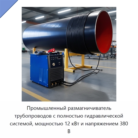 Промышленный размагничиватель трубопроводов с полностью гидравлической системой, мощностью 12 кВт и напряжением 380 В