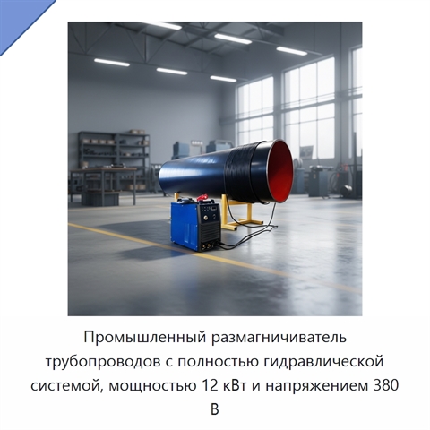 Промышленный размагничиватель трубопроводов с полностью гидравлической системой, мощностью 12 кВт и напряжением 380 В