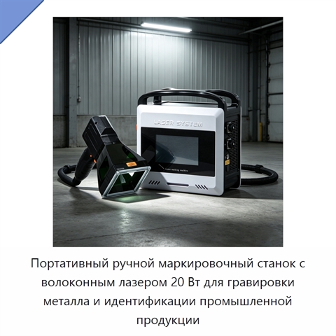Портативный ручной маркировочный станок с волоконным лазером 20 Вт для гравировки металла и идентификации промышленной продукции