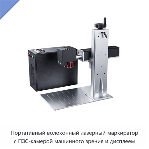 Портативный волоконный лазерный маркиратор с ПЗС-камерой машинного зрения и дисплеем