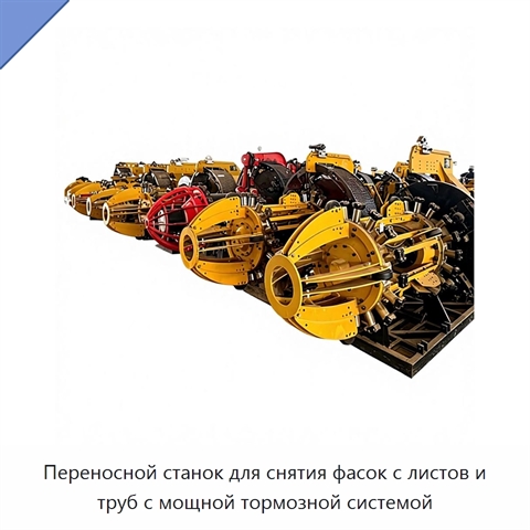 Переносной станок для снятия фасок с листов и труб с мощной тормозной системой