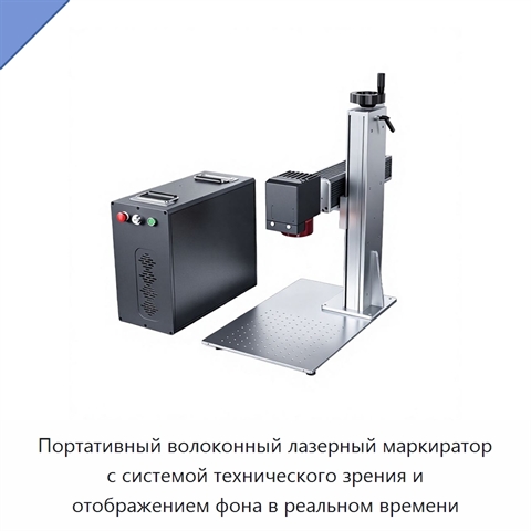 Портативный волоконный лазерный маркиратор с системой технического зрения и отображением фона в реальном времени