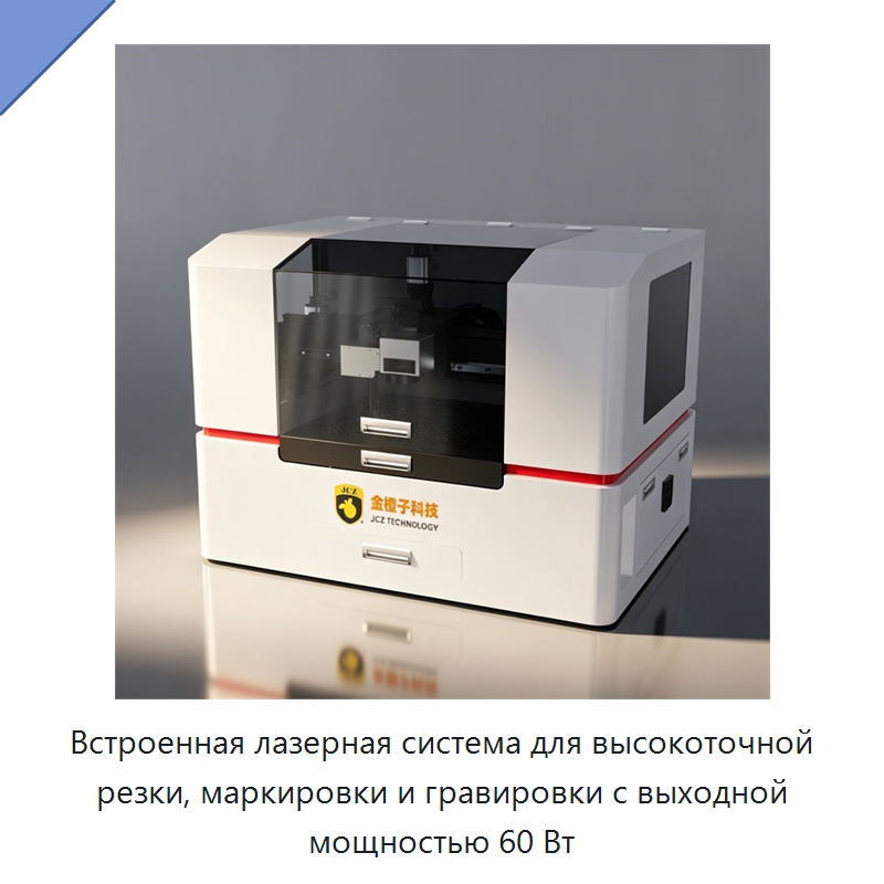 Встроенная лазерная система для высокоточной резки, маркировки и гравировки с выходной мощностью 60 Вт — Лазерные гравировальные станки