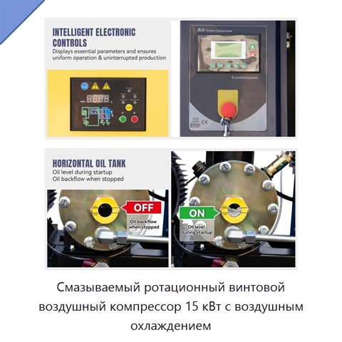 Смазываемый ротационный винтовой воздушный компрессор 15 кВт с воздушным охлаждением