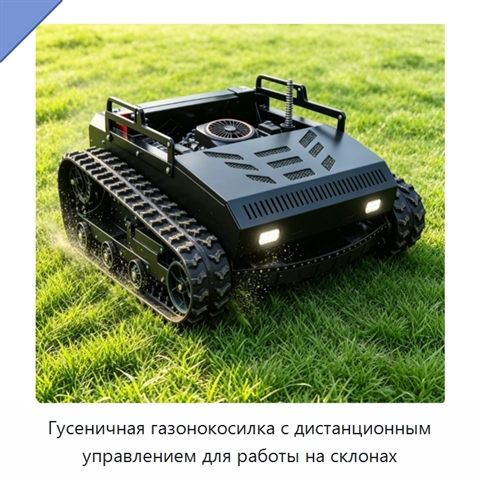 Гусеничная газонокосилка с дистанционным управлением для работы на склонах