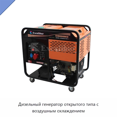 Дизельный генератор открытого типа с воздушным охлаждением