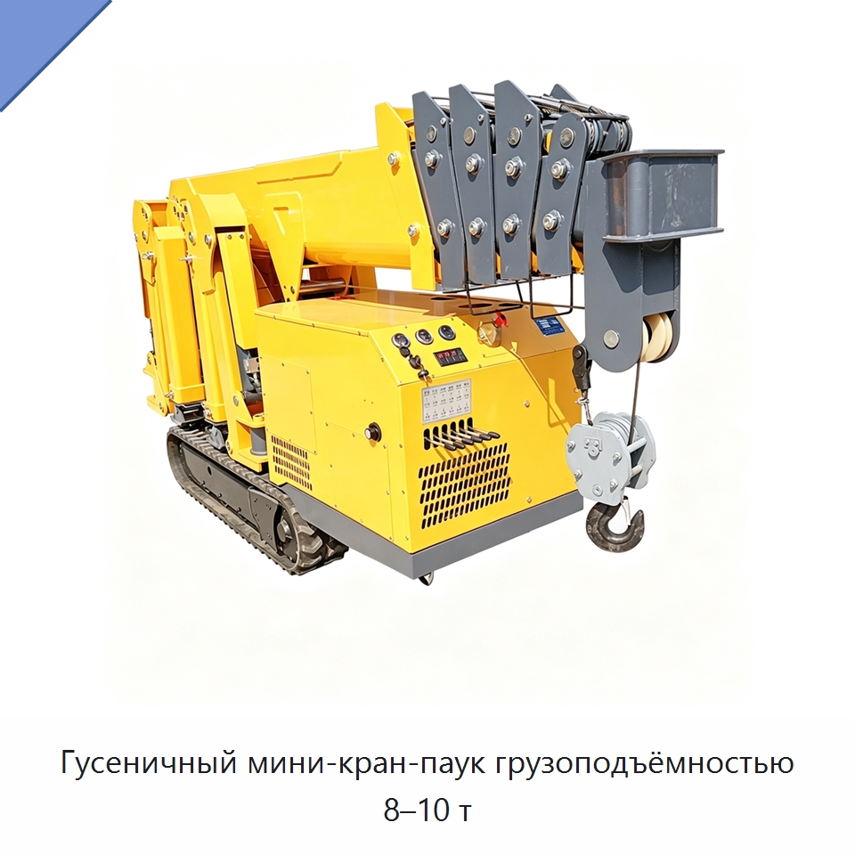 Гусеничный мини-кран-паук грузоподъёмностью 8–10 т — Краны